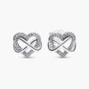 Bông tai Pandora 292667C01 chính hãng | Sparkling Infinity Heart Stud Earrings | Laimut