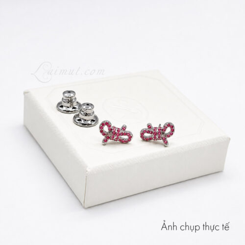 Bông tai Swarovski 5723557 chính hãng | Lifelong Bow stud earrings | Laimut | Ảnh chụp thực tế