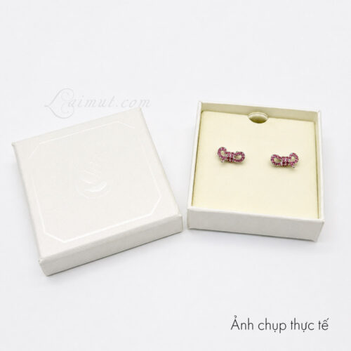 Bông tai Swarovski 5723557 chính hãng | Lifelong Bow stud earrings | Laimut | Ảnh chụp thực tế fullbox