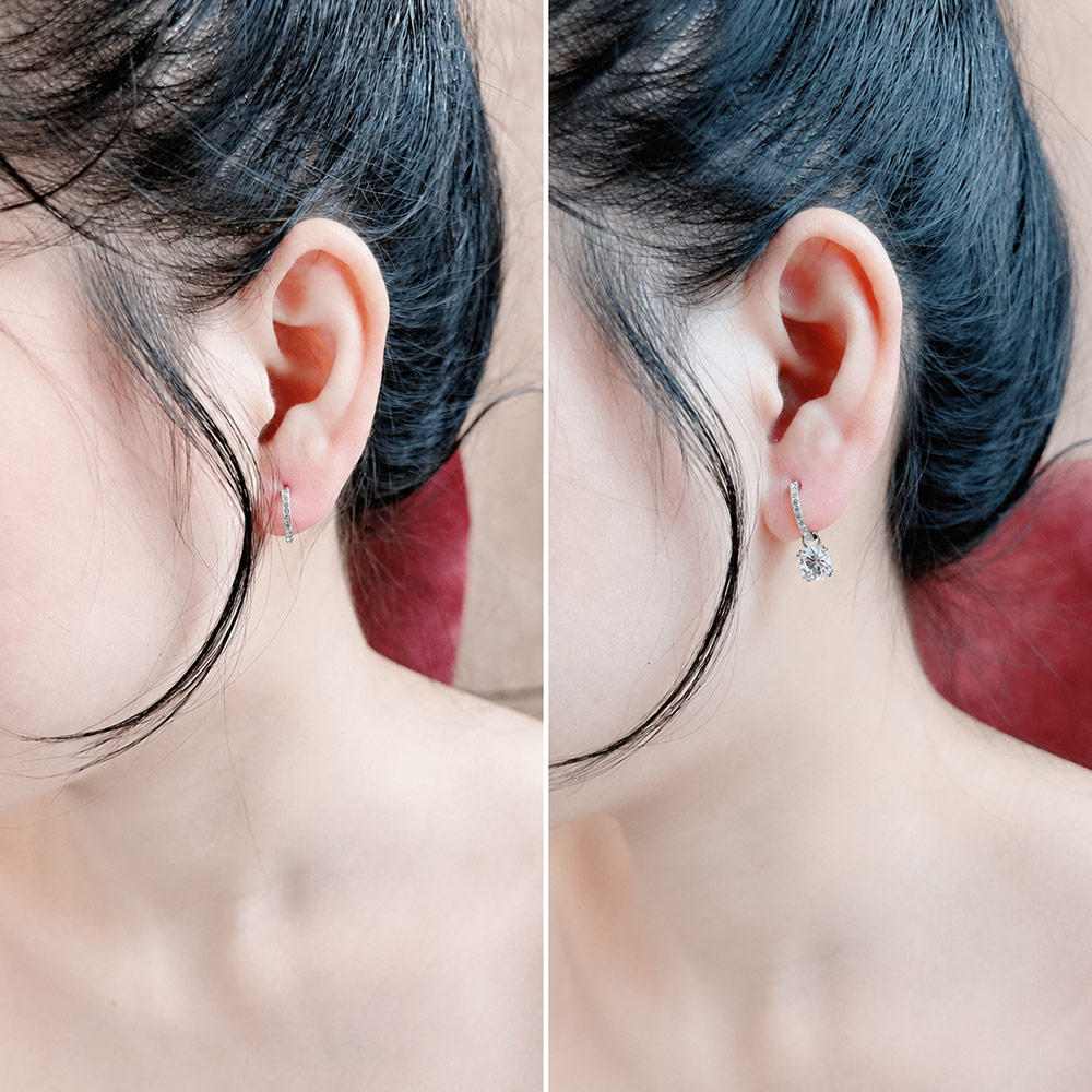 Bông tai Swarovski 5636717 chính hãng | Stilla drop earrings | Laimut | Ảnh mẫu đeo