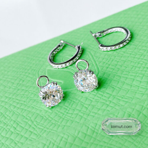 Bông tai Swarovski 5636717 chính hãng | Stilla drop earrings | Laimut | Ảnh chụp thực tế