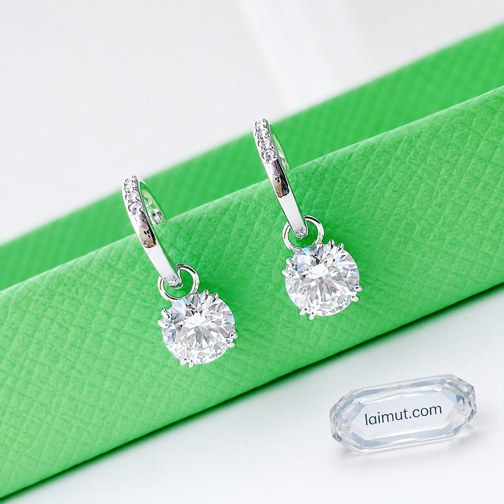 Bông tai Swarovski 5636717 chính hãng | Stilla drop earrings | Laimut | Ảnh chụp thực tế