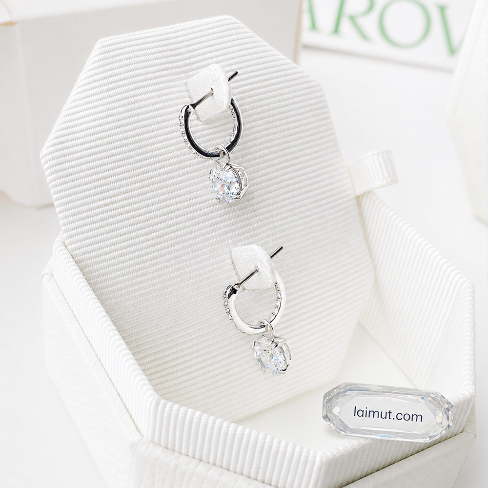 Bông tai Swarovski 5636717 chính hãng | Stilla drop earrings | Laimut | Ảnh chụp thực tế