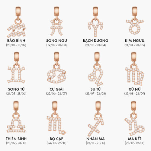 Charm Cung Hoàng Đạo Daniel Wellington Crystal Zodiac Rose Gold