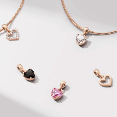 Charm Trái Tim Daniel Wellington Heart Pink Crystal DW00400425