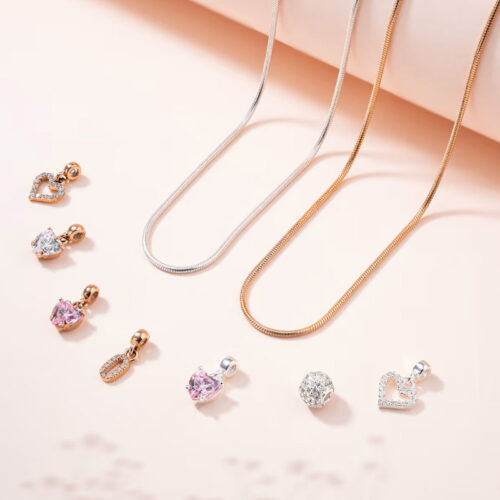 Charm Trái Tim Daniel Wellington DW00400424 Heart White Crystal Charm RG