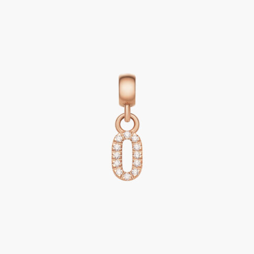Charm Chữ Số 0 Daniel Wellington DW00400723 Crystal Number Charm, Vàng Hồng