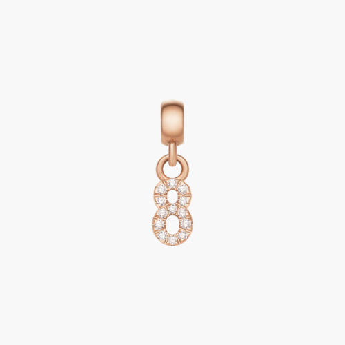 Charm Chữ Số 8 Daniel Wellington DW00400731 Crystal Number Charm, Vàng Hồng