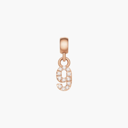 Charm Chữ Số 9 Daniel Wellington DW00400732 Crystal Number Charm, Vàng Hồng