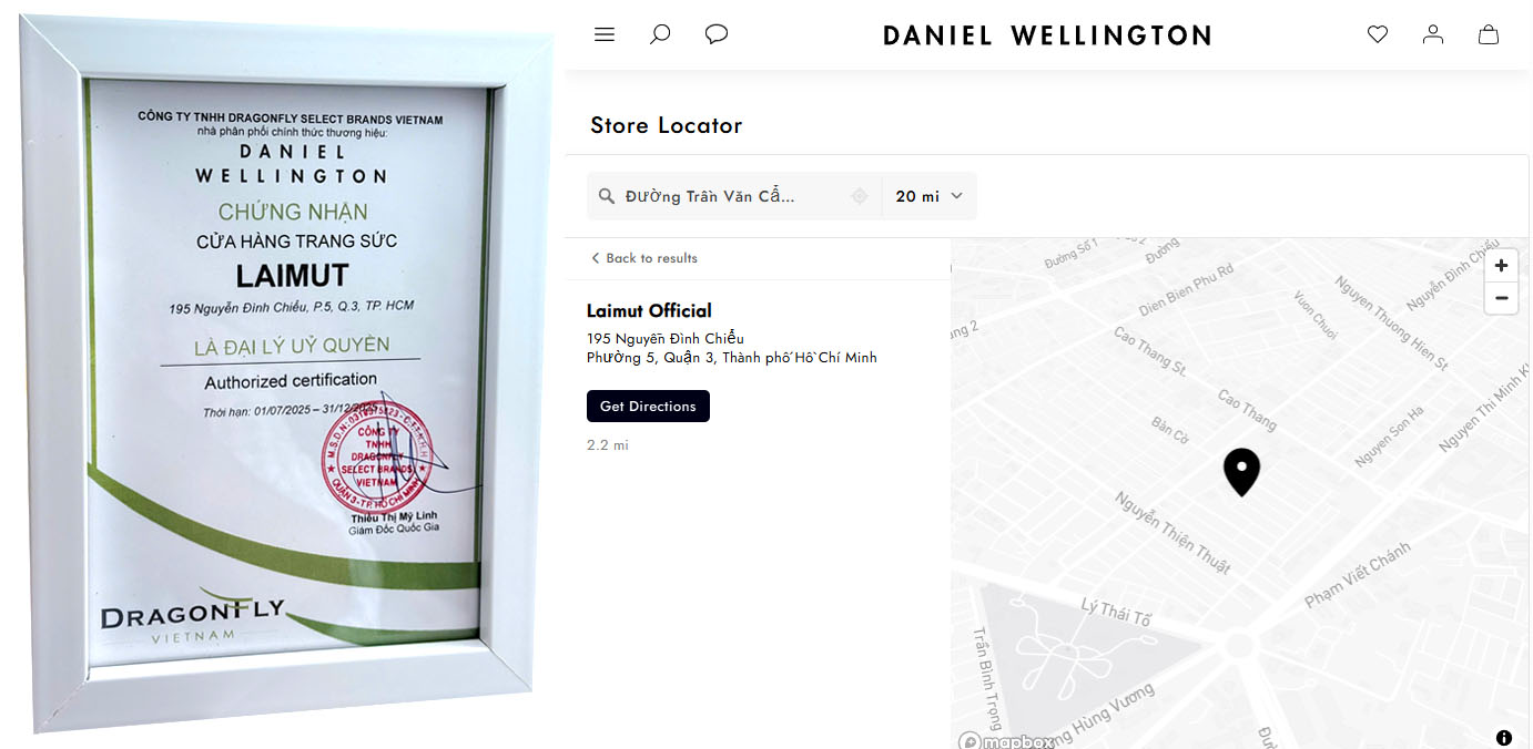 Laimut là đại lý ủy quyền Daniel Wellington tại Việt Nam