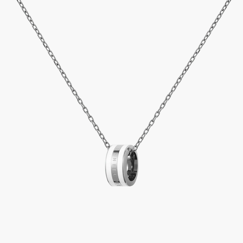 Dây Chuyền Daniel Wellington Chính Hãng Emalie DW00400304 Silver Satin White