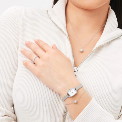 Dây Chuyền Daniel Wellington Chính Hãng DW00400655 Pavé Crystal Pendant Necklace Silver