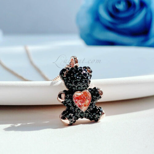 Dây Chuyền Swarovski Gấu Chính Hãng Black Teddy Pendant 5693623
