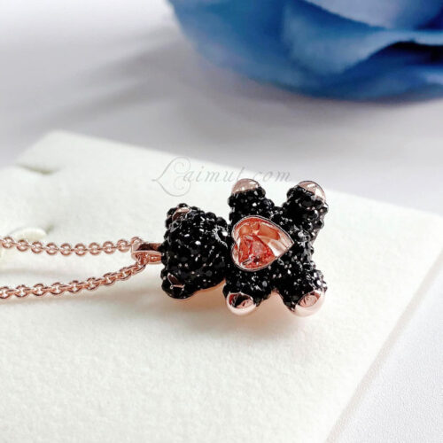 Dây Chuyền Swarovski Gấu Chính Hãng Black Teddy Pendant 5693623