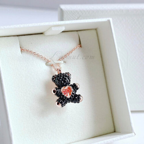 Dây Chuyền Swarovski Gấu Chính Hãng Black Teddy Pendant 5693623
