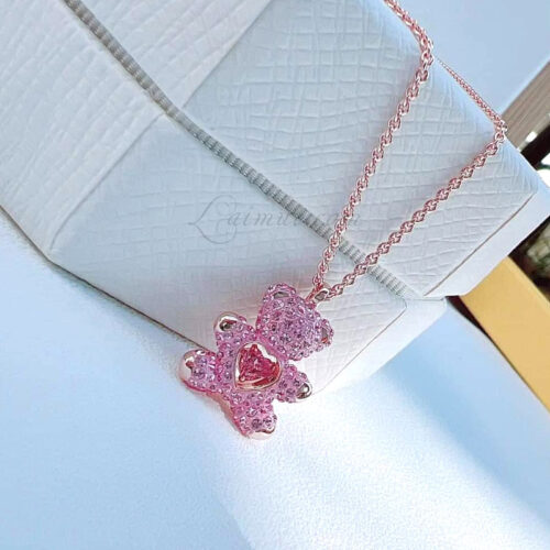 Dây Chuyền Swarovski Gấu Chính Hãng Pink Teddy Pendant 5642976