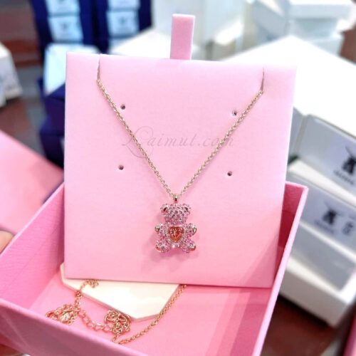 Dây Chuyền Swarovski Gấu Chính Hãng Pink Teddy Pendant 5642976