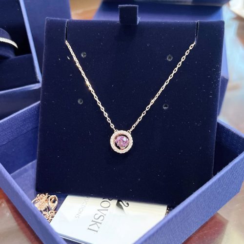 Dây Chuyền Swarovski Đá Nhảy Sparkling Dance Round Cut Necklace - Hình ảnh 5