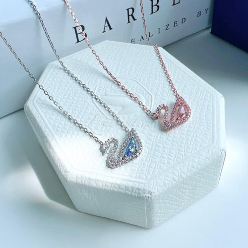 Dây Chuyền Thiên Nga Swarovski Xanh Hồng Dazzling Swan Necklace 5521074, 5469989