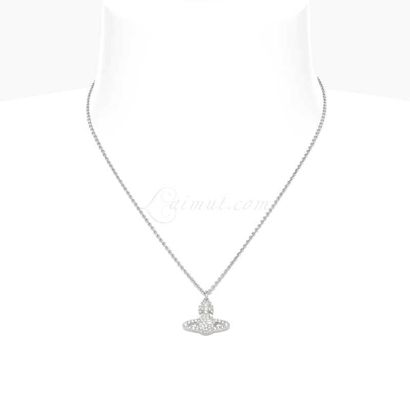 Grace Bas Relief Pendant Necklace in PLATINUM-CRYSTAL-Crystal | Vivienne  Westwood®