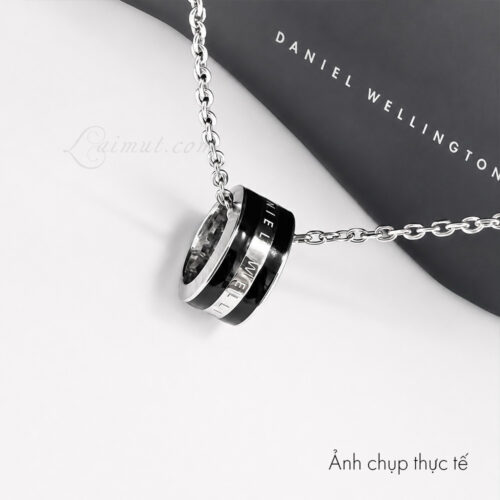 Dây chuyền Daniel Wellington DW00400307 chính hãng | Emalie Necklace Silver Black | Laimut | Ảnh chụp thực tế 01