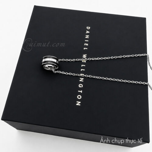 Dây chuyền Daniel Wellington DW00400307 chính hãng | Emalie Necklace Silver Black | Laimut | Ảnh chụp thực tế 02