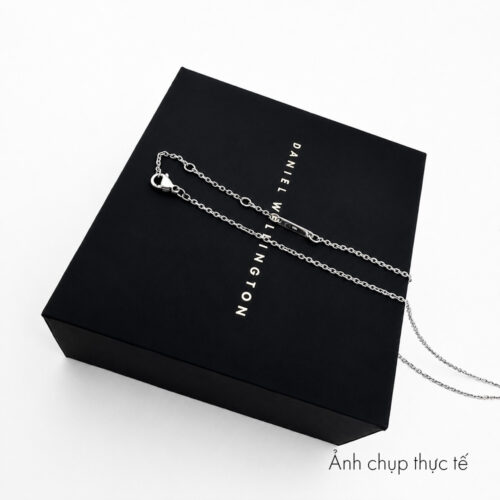 Dây chuyền Daniel Wellington DW00400307 chính hãng | Emalie Necklace Silver Black | Laimut | Ảnh chụp thực tế 03