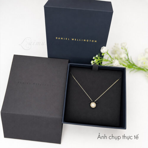 Dây chuyền Daniel Wellington DW00400640 | Pavé Crystal Pendant Necklace | Laimut | Ảnh chụp thực tế fullbox