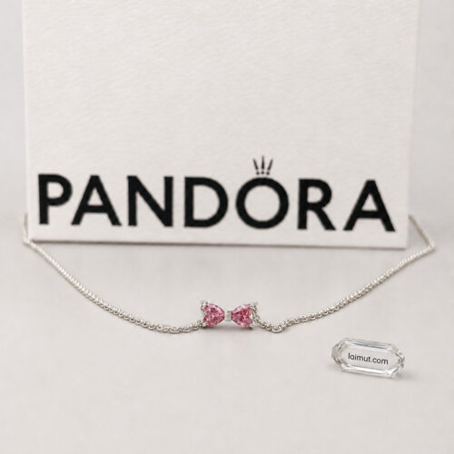 Dây chuyền Pandora 394235C01 chính hãng | Bow Pendant Necklace | Laimut | Ảnh chụp thực tế