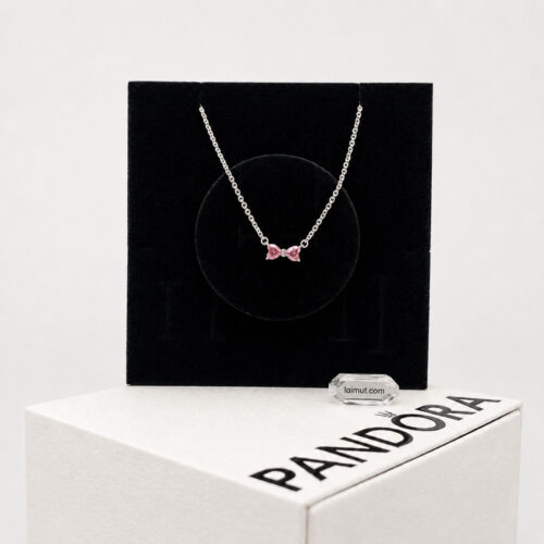 Dây chuyền Pandora 394235C01 chính hãng | Bow Pendant Necklace | Laimut | Ảnh chụp thực tế