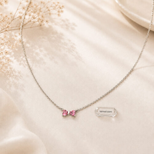 Dây chuyền Pandora 394235C01 chính hãng | Bow Pendant Necklace | Laimut | Ảnh chụp thực tế