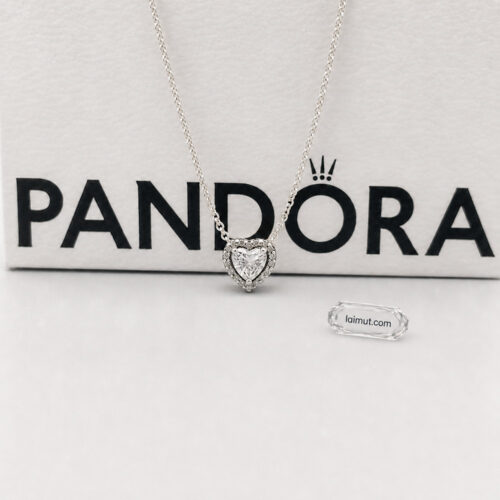 Dây chuyền Pandora 398425C01 chính hãng | Elevated Heart Necklace | Laimut | Ảnh chụp thực tế