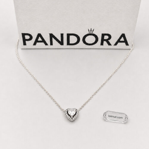 Dây chuyền Pandora 398425C01 chính hãng | Elevated Heart Necklace | Laimut | Ảnh chụp thực tế