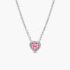 Nhẫn Pandora 398425C02 Pink Elevated Heart Necklace | Laimut