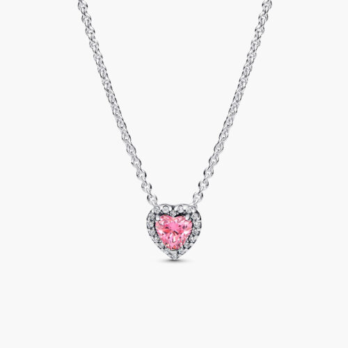 Nhẫn Pandora 398425C02 Pink Elevated Heart Necklace | Laimut
