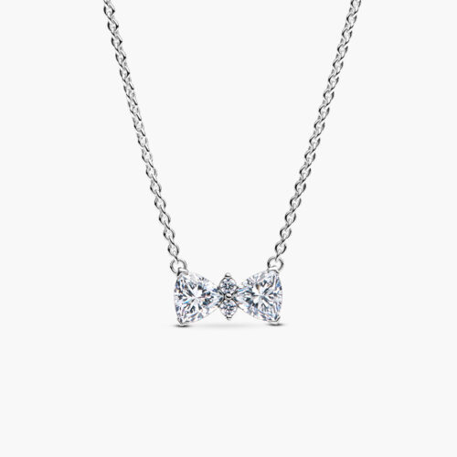 Dây chuyền Pandora 393509C01 chính hãng | Sparkling Bow Necklace | Laimut