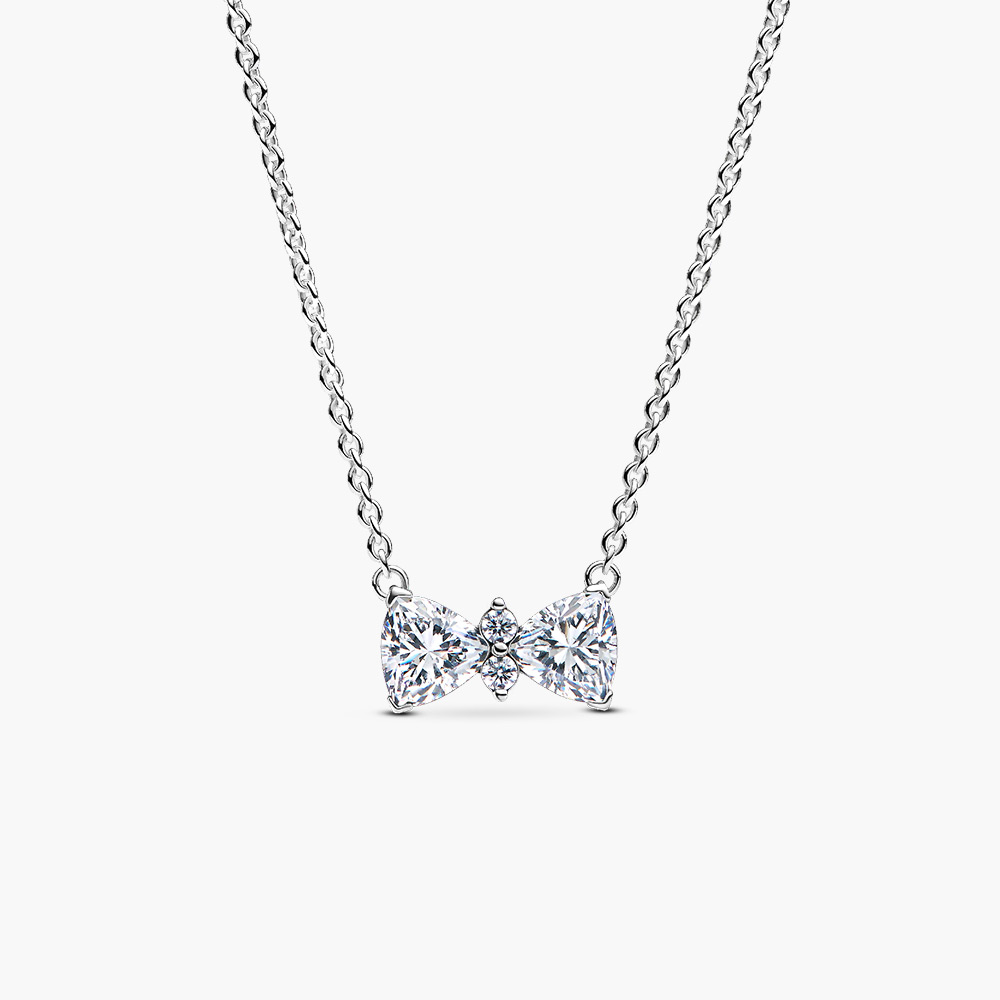 Dây chuyền Pandora 393509C01 chính hãng | Sparkling Bow Necklace | Laimut