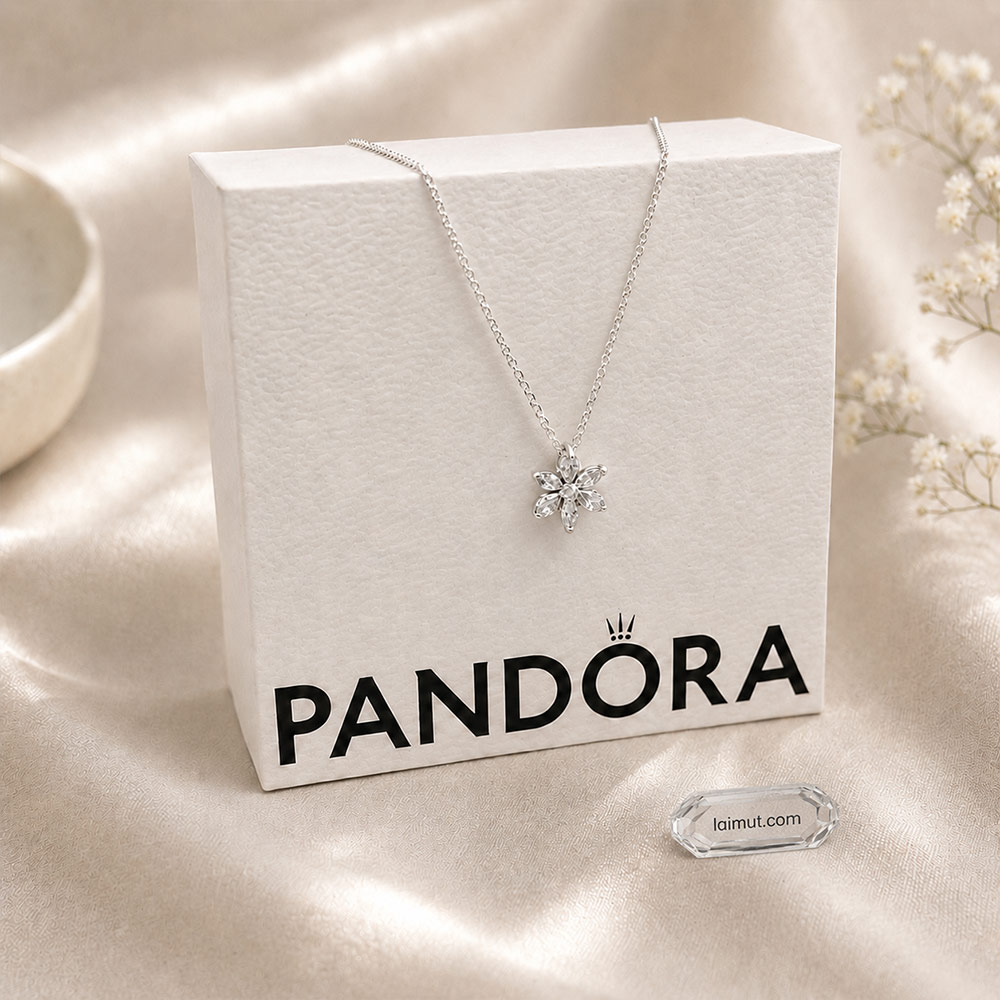 Dây chuyền Pandora 392387C01 chính hãng | Sparkling Herbarium Cluster Pendant Necklace | Laimut | Ảnh chụp thực tế