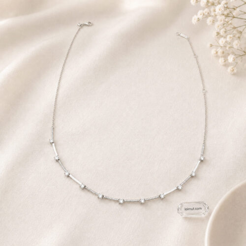 Dây chuyền Pandora 390059C01 chính hãng | Sparkling Pavé Collier Bars Necklace | Laimut | Ảnh chụp thực tế