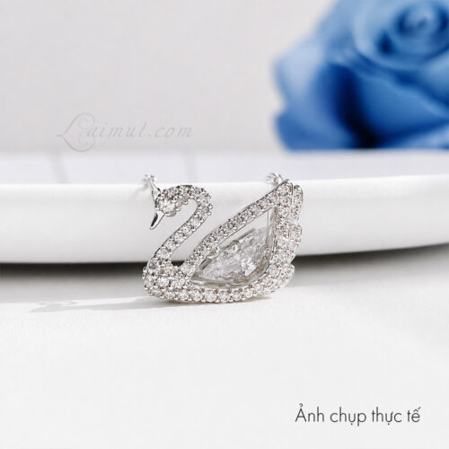 Dây chuyền Swarovski 5514421 chính hãng | Dancing Swan Necklace | Ảnh chụp thực tế | Chụp cận