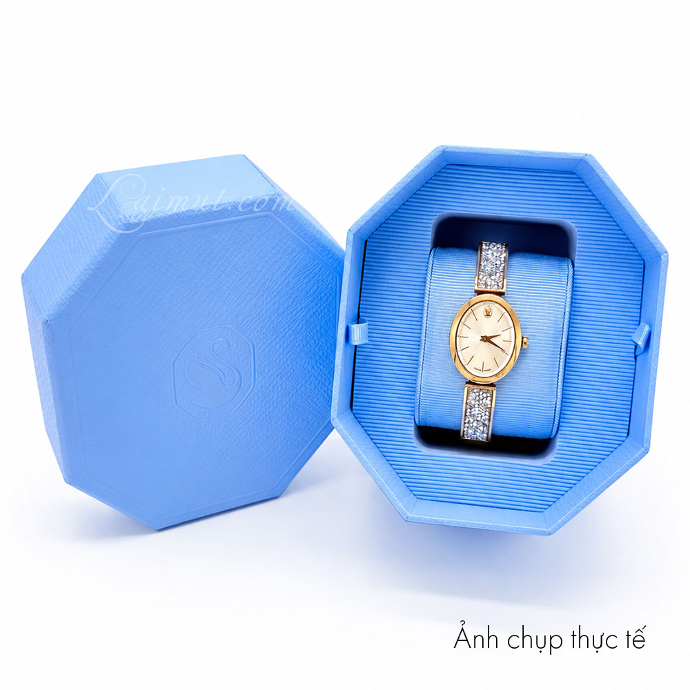 Đồng hồ Swarovski 5656851 chính hãng | Crystal Rock oval watch | Laimut | Ảnh chụp thực tế fullbox