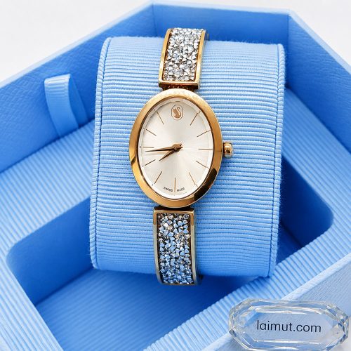 Đồng hồ Swarovski 5656851 chính hãng | Crystal Rock oval watch | Laimut | Ảnh chụp thực tế