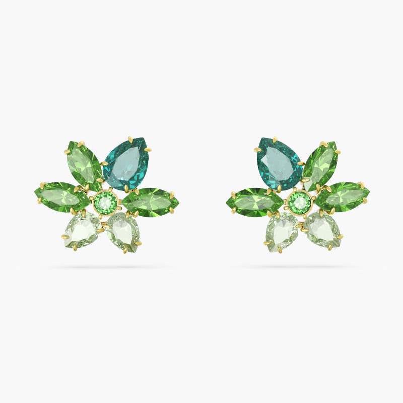 Hoa Tai Swarovski Mixed Cuts Flower Gema Stud Earrings 5658400