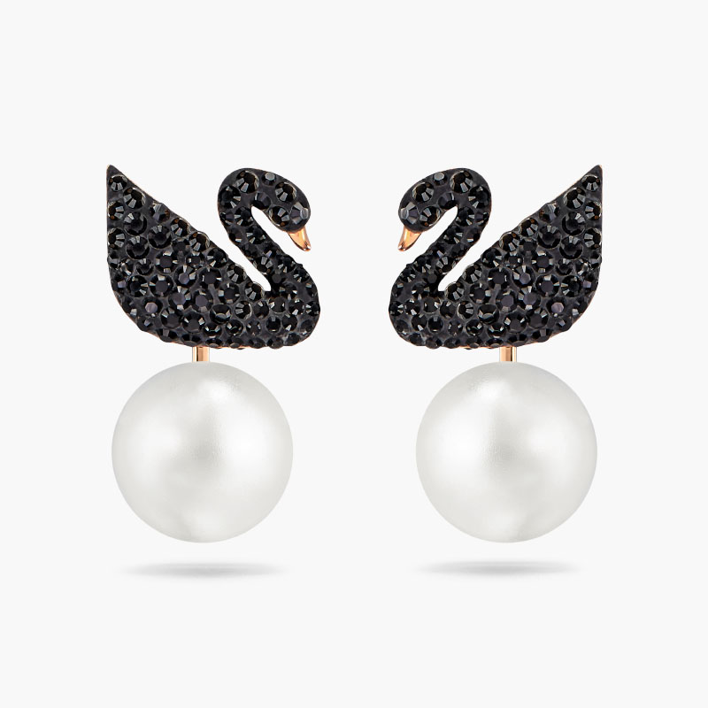 Khuyên Tai Swarovski Thiên Nga Đen Iconic Swan Earring 5193949