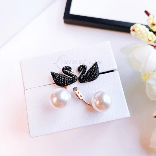 Khuyên Tai Swarovski Thiên Nga Đen Iconic Swan Earring 5193949