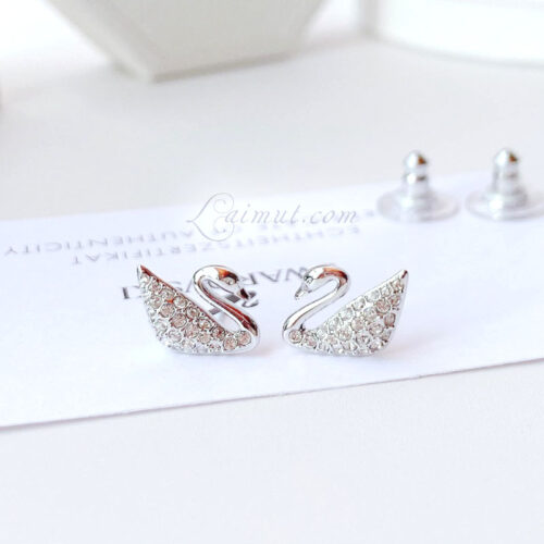 Bông tai Swarovski 5207668E chính hãng | Swan Pavé Stud Earrings | Ảnh chụp thật 03