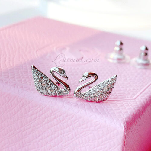 Bông tai Swarovski 5207668E chính hãng | Swan Pavé Stud Earrings | Ảnh chụp thật 04