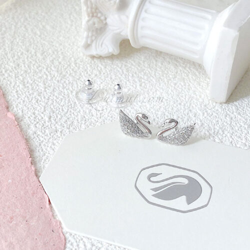 Bông tai Swarovski 5207668E chính hãng | Swan Pavé Stud Earrings | Ảnh chụp thật 05