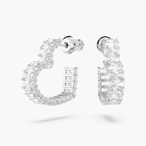 Hoa Tai Swarovski Trái Tim Heart Matrix Hoop Earrings 5653170