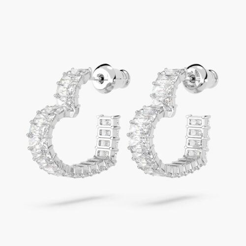 Hoa Tai Swarovski Trái Tim Heart Matrix Hoop Earrings 5653170